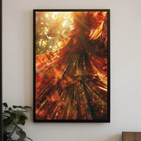 Mystical Enchantment in Grand Candle-Lit Library Poster PosterGoat