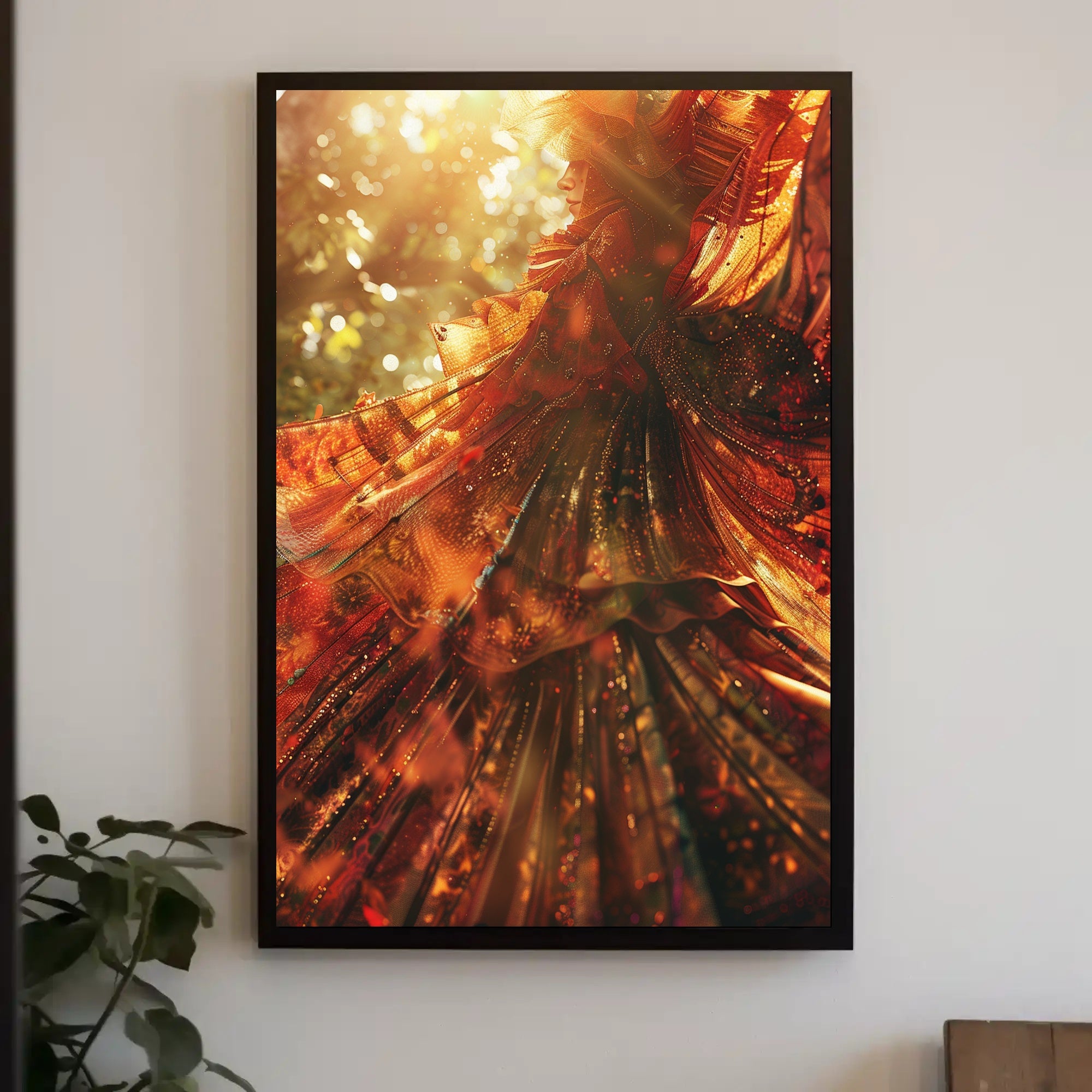 Mystical Enchantment in Grand Candle-Lit Library Poster PosterGoat