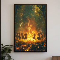 Mystical Bonfire Dance Fantasy or Mythology Poster PosterGoat