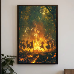 Mystical Bonfire Dance Fantasy or Mythology Poster PosterGoat