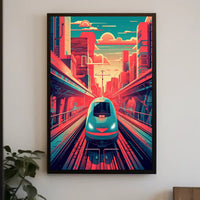 Futuristic Train Journey Poster