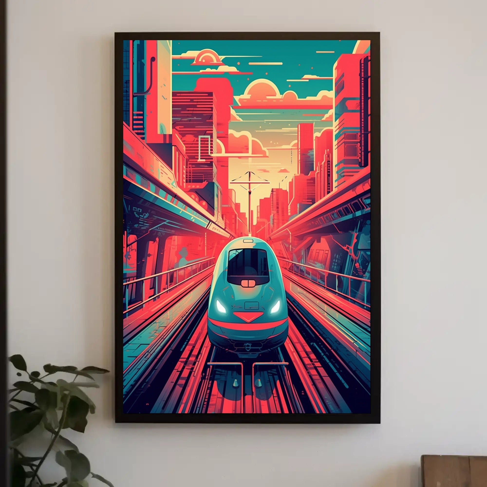 Futuristic Train Journey Poster