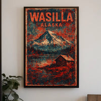 Alaskan Wilderness Rustic Vintage Art Poster