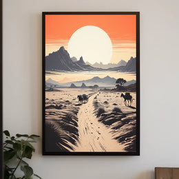 Desert Adventure Sunset: Modern Travel Exploration Poster