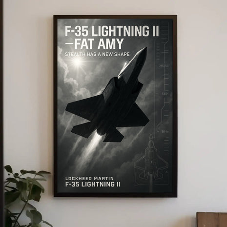 F-35 Lightning II Jet Stealth Aviation Poster