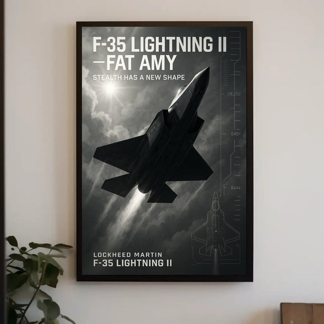 F-35 Lightning II Jet Stealth Aviation Poster