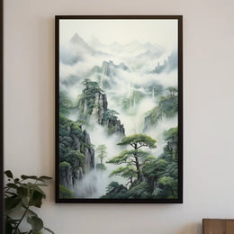 Serene East Asian Landscape Wall Art - Artistic Poster
