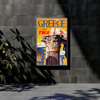 Fly TWA to Greece Travel Poster by David Klein
