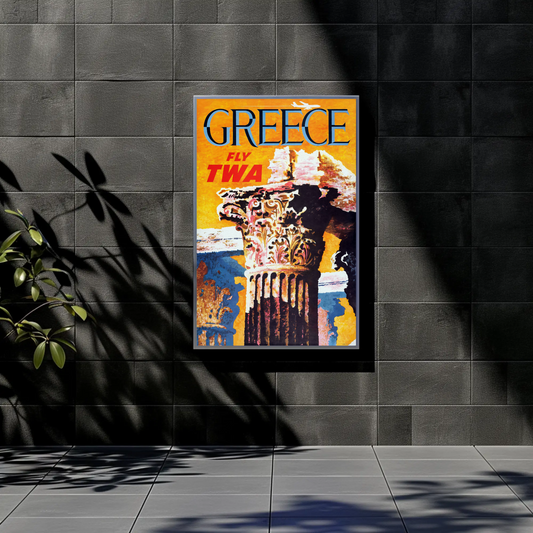 Fly TWA to Greece Travel Poster by David Klein