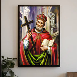 Saintly Figure with Cross Poster