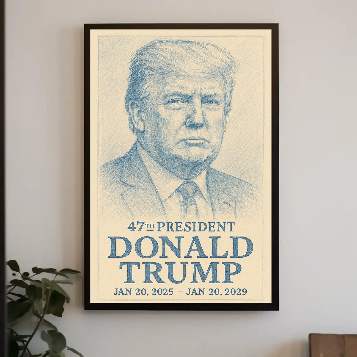 Trump Visionary Leader New Era Line Art Poster