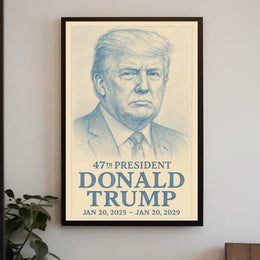 Trump Visionary Leader New Era Line Art Poster