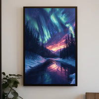 Aurora Over A Winter Landscape Poster