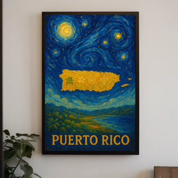 PUERTO RICO Starry Night Cultural or Heritage Poster