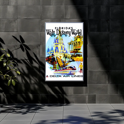 Disney World Florida Air Lines Travel Poster