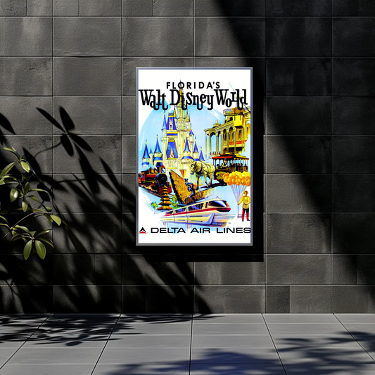 Disney World Florida Air Lines Travel Poster
