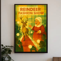 Reindeer Fashion Show Holiday Animal Poster