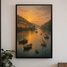 River Dart At Dusk Boats And Soft Warm Sunset Light Poster