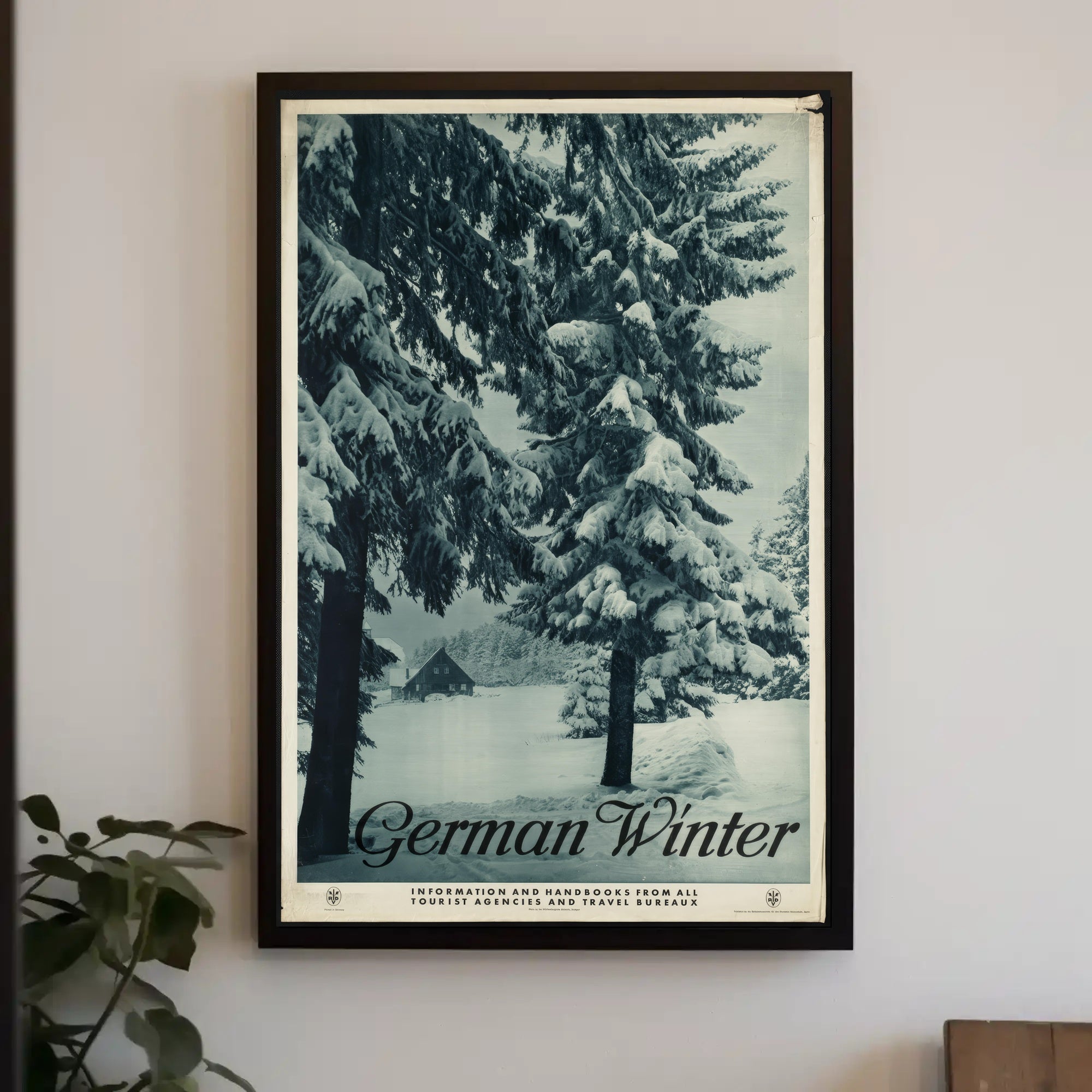 Serene Snowy Landscape Vintage Travel Poster PosterGoat