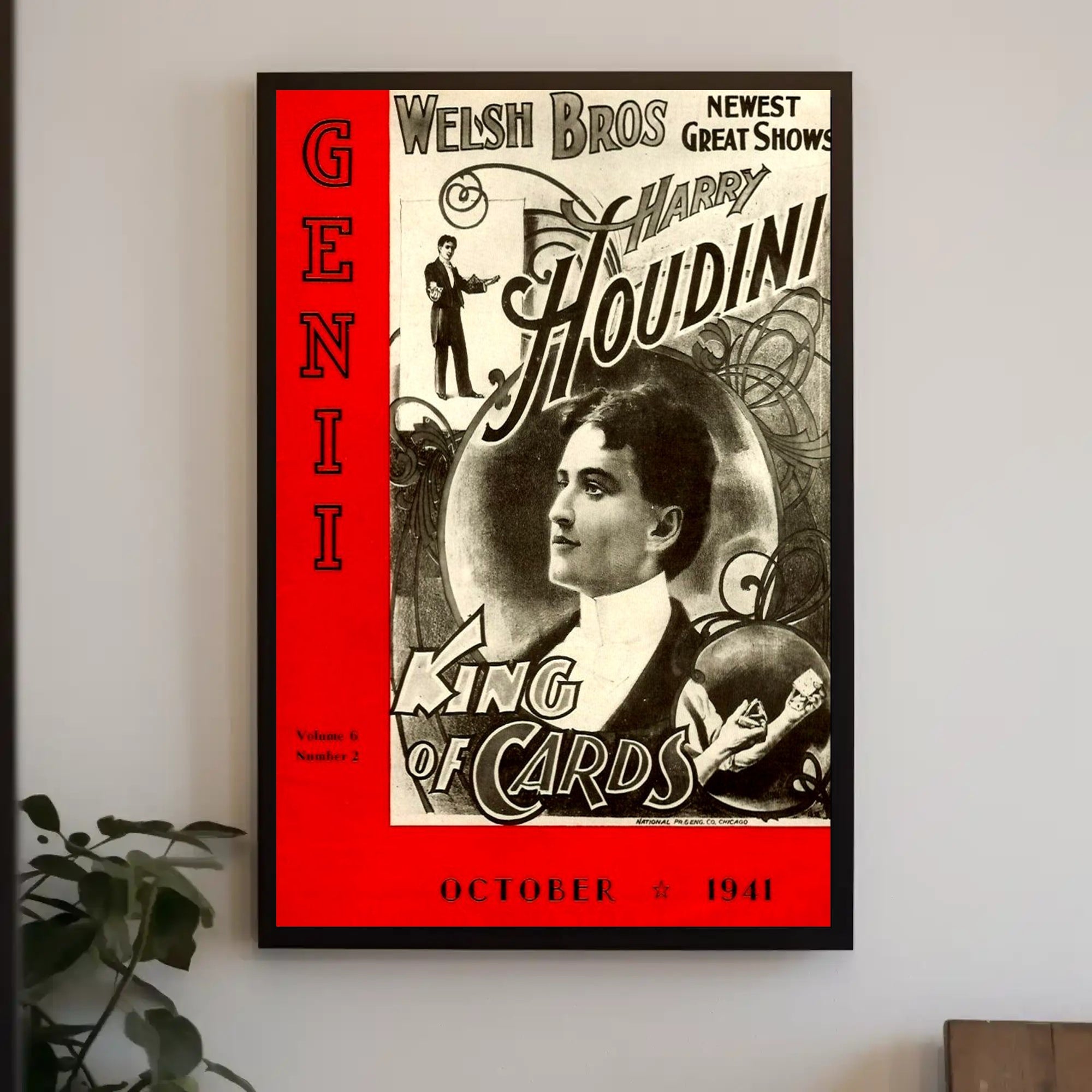 Harry Houdini Vintage Magic Show Cultural Poster