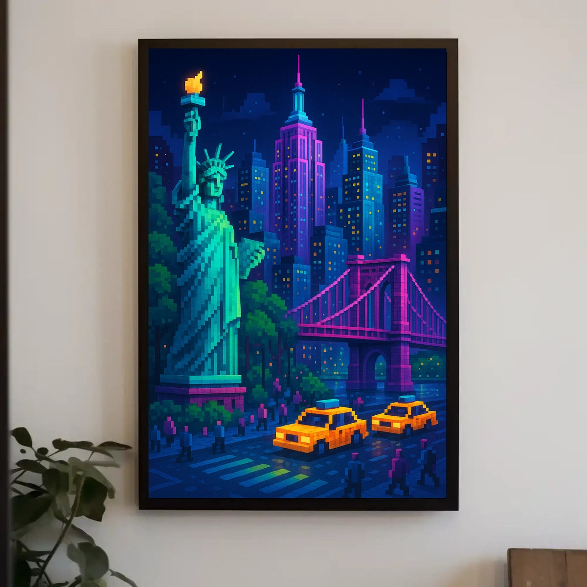 Pixelated New York Cityscape Poster