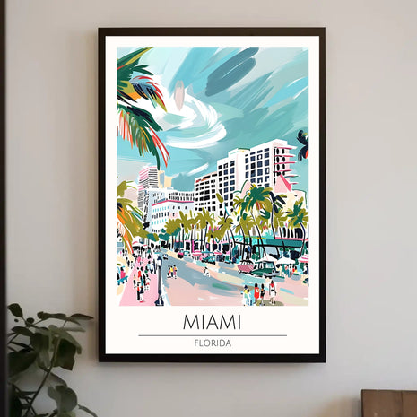 Miami Urban Vibe Travel Poster