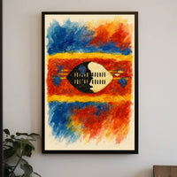 Vibrant Abstract Flag Decor Lovers Poster