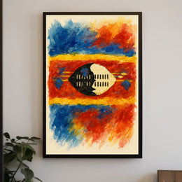 Vibrant Abstract Flag Decor Lovers Poster