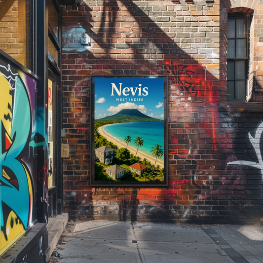 Nevis West Indies Island Beach Mountain Poster Poster
