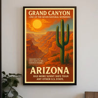 Grand Canyon Arizona Travel Vintage Illustration Poster