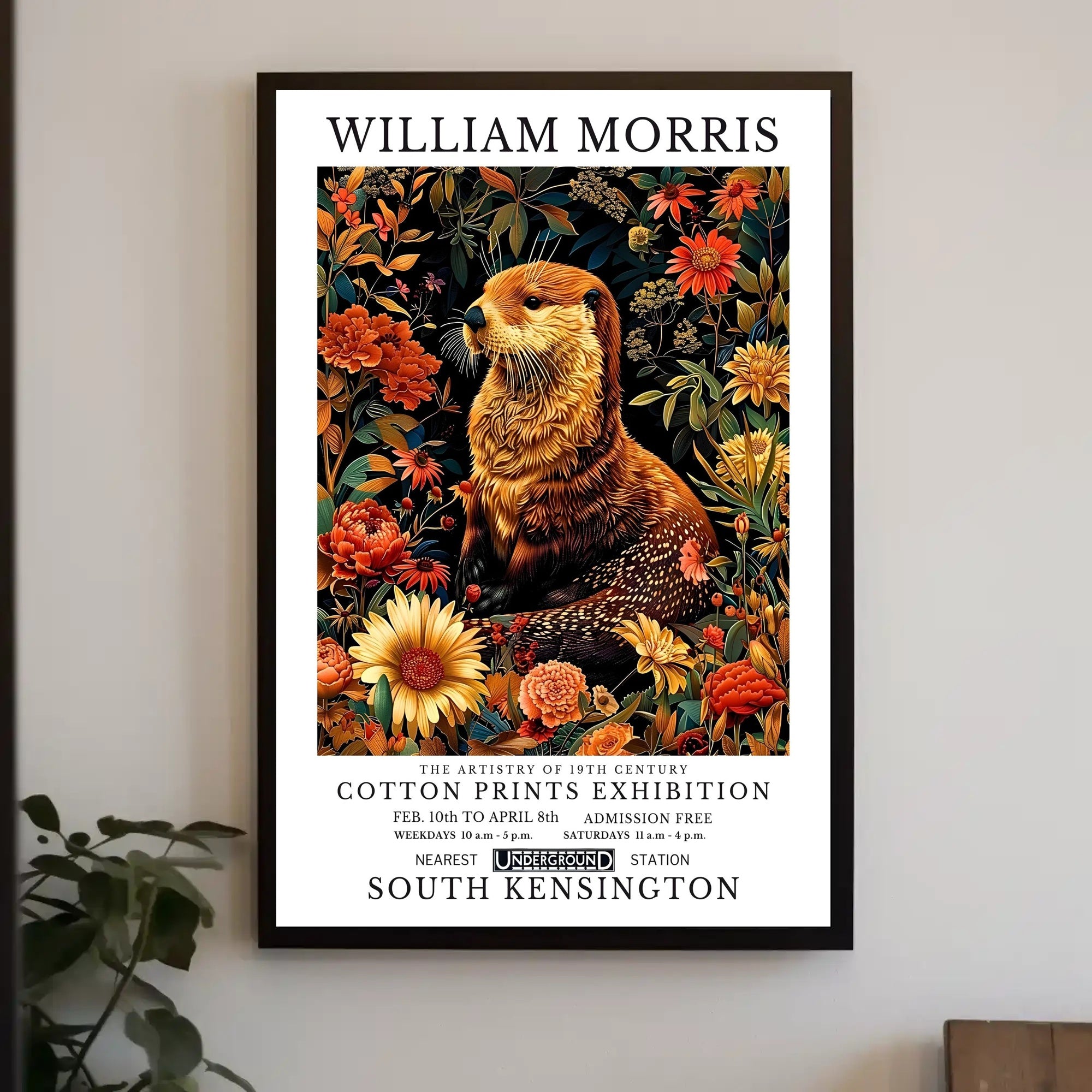 William Morris Exhibition Vintage Floral Heritage Poster