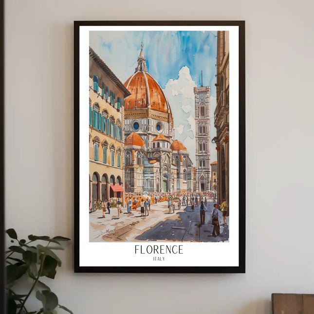 Florence Cathedral Watercolor Travel Poster