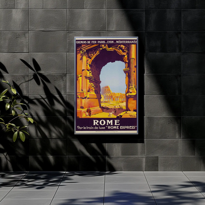 Rome Express - Luxury Train Travel Vintage Travel Poster