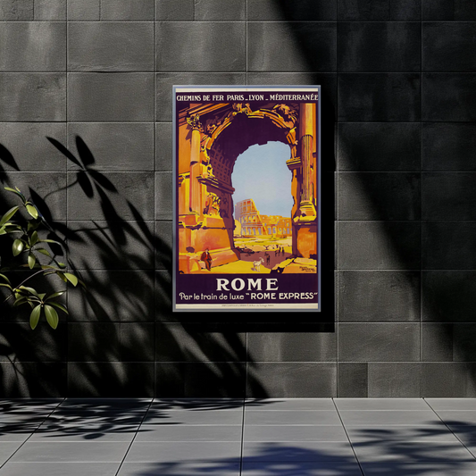 Rome Express - Luxury Train Travel Vintage Travel Poster