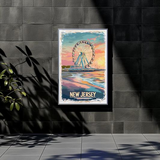 New Jersey Boardwalk Vintage Poster