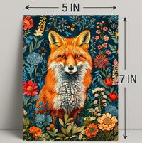 Majestic Fox Amongst Flowers: Enchanting Animal Poster