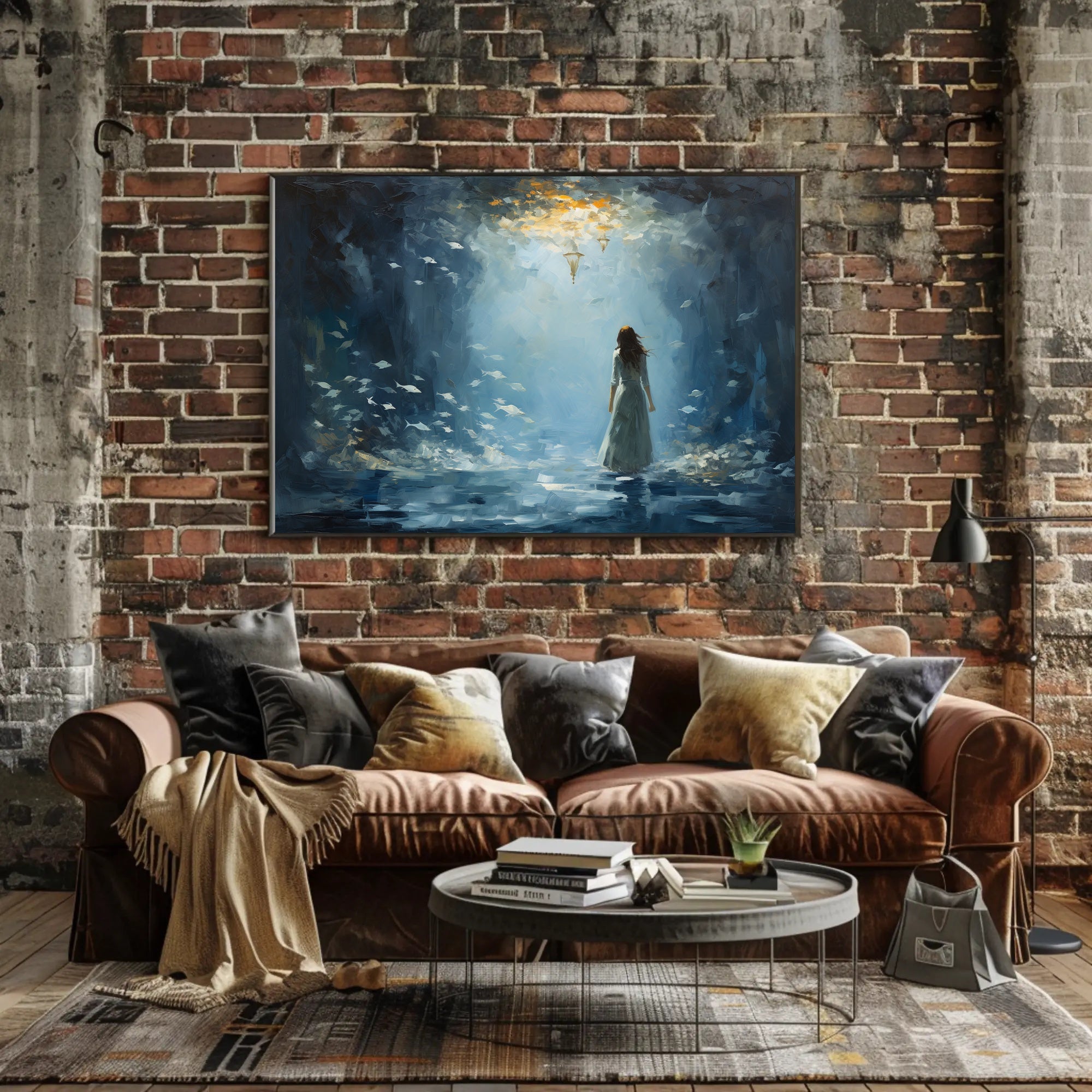 Dreamlike Ethereal Woman in Abstract Artistic Poster