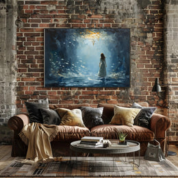 Dreamlike Ethereal Woman in Abstract Artistic Poster
