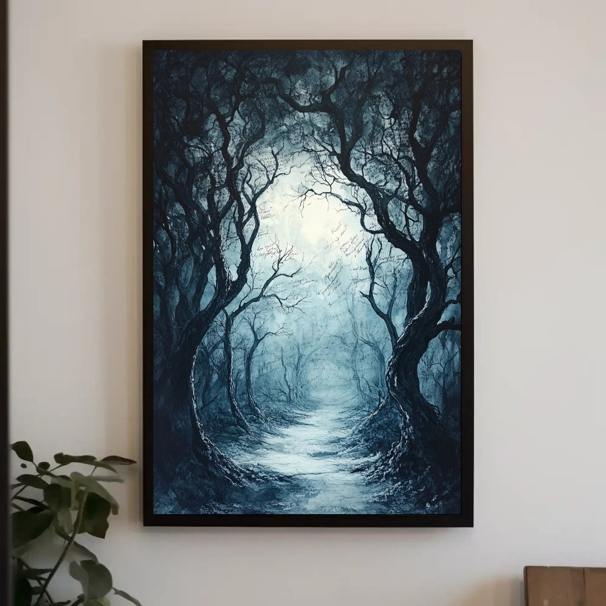 Misty Woodland Pathway Art Print Poster