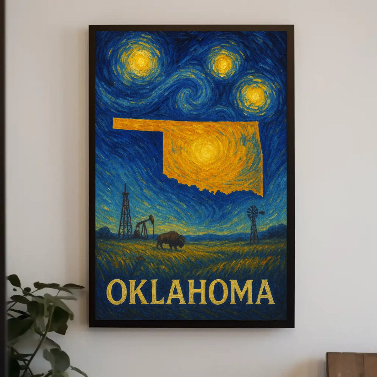 Oklahoma Starry Night Tribute Poster