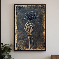 Skeleton Hand With Rose Poster