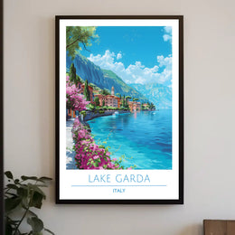 Lake Garda Vibrant View Italian Travel Poster
