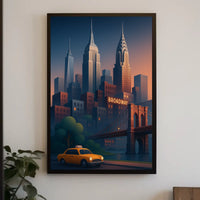 New York City Skyline Broadway Poster Modern Wall Art