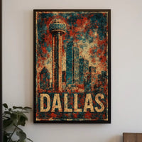 Dallas Observation Tower Vintage Travel Collectors Poster