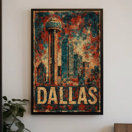 Dallas Observation Tower Vintage Travel Collectors Poster
