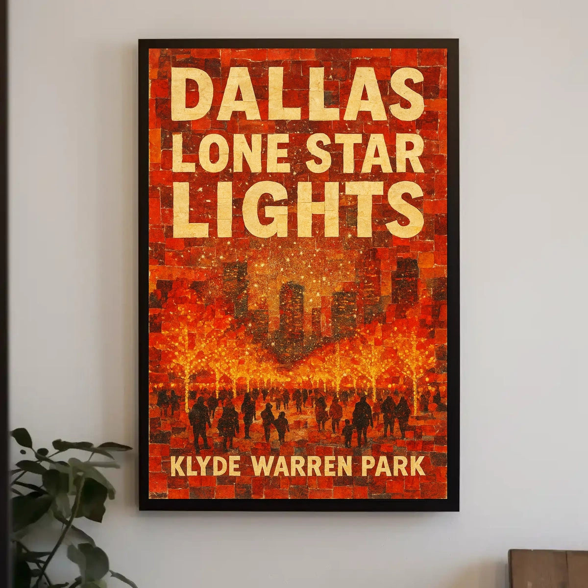 Dallas Lone Star Lights Cityscape Wall Art Print Poster