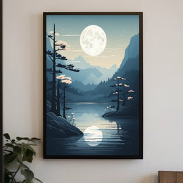 Moonlit Mountain Serenity Poster