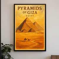 Giza Pyramids Traveler Vintage Typography Poster