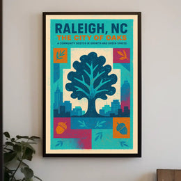 Raleigh, NC The City of Oaks Poster