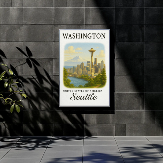 Washington, Seattle Signature Series Vintage Travel Poster